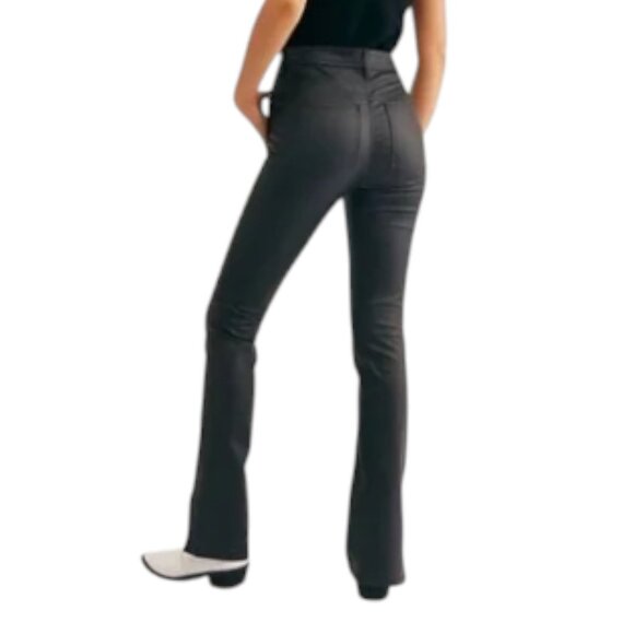 WE THE FREE x Free People Spellbound Coated Boot Cut Jean in Black 26 - Picture 2 of 6